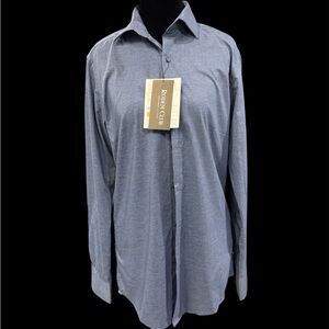 Men’s wrinkle-resistant Blue formal dress shirt